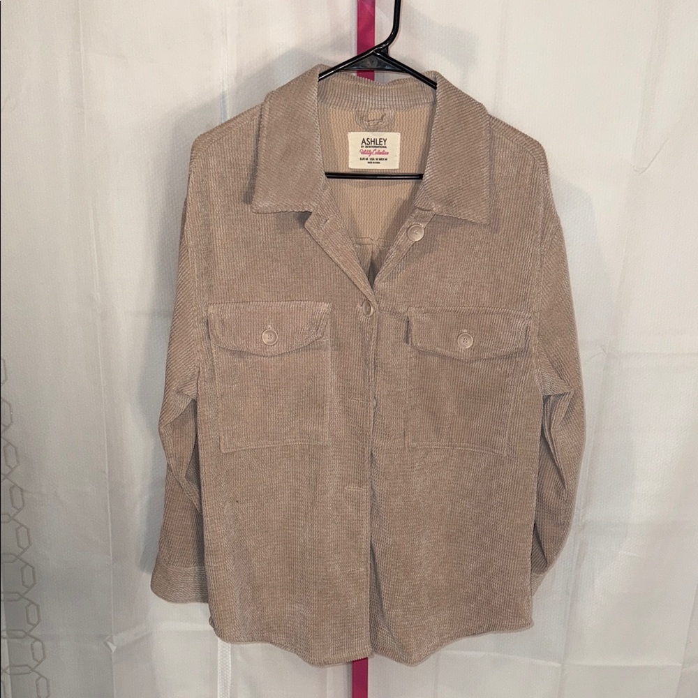 Ashley By 26 International Women's Beige Corduroy Utility Jacket